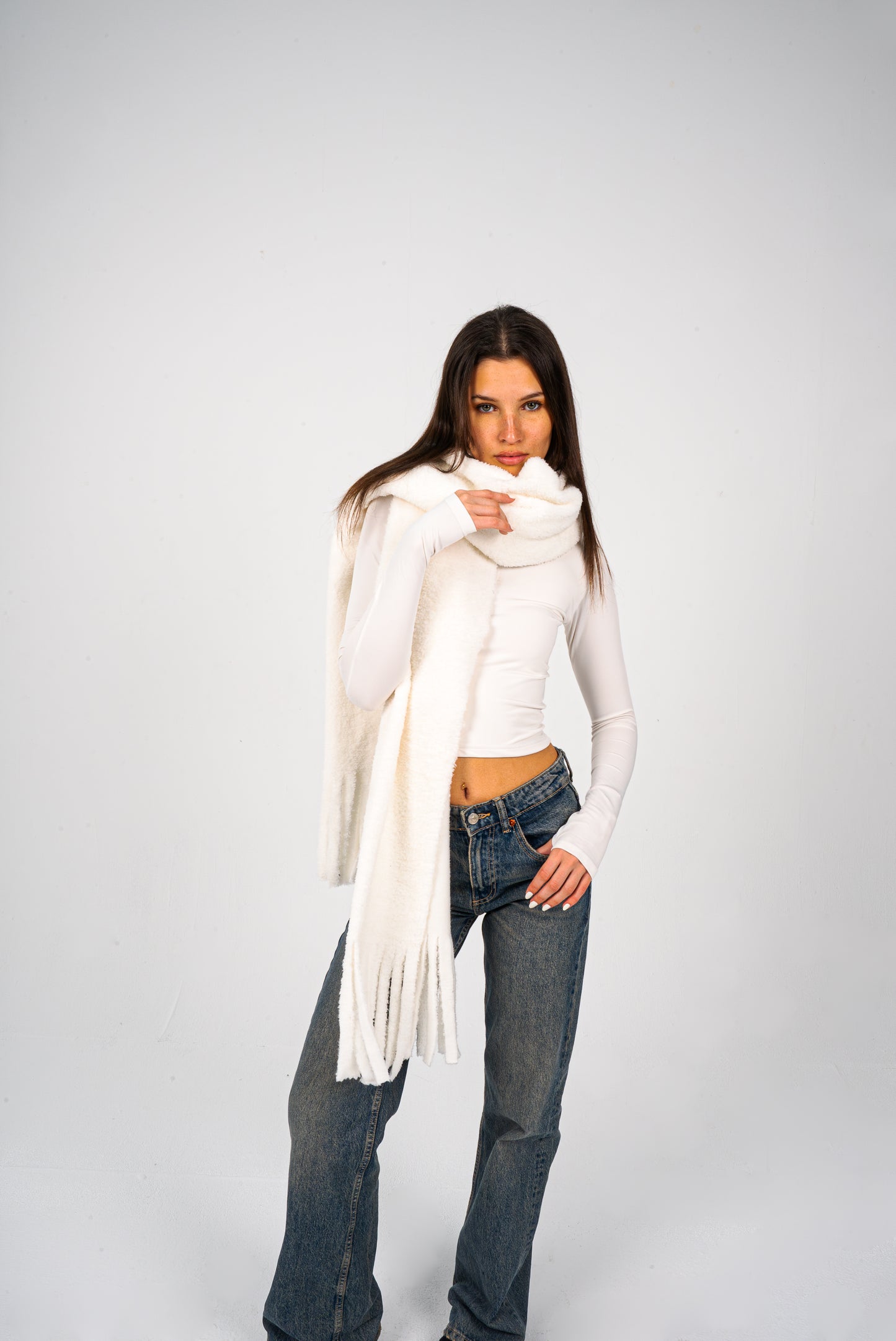 Chucky chunk scarf - White