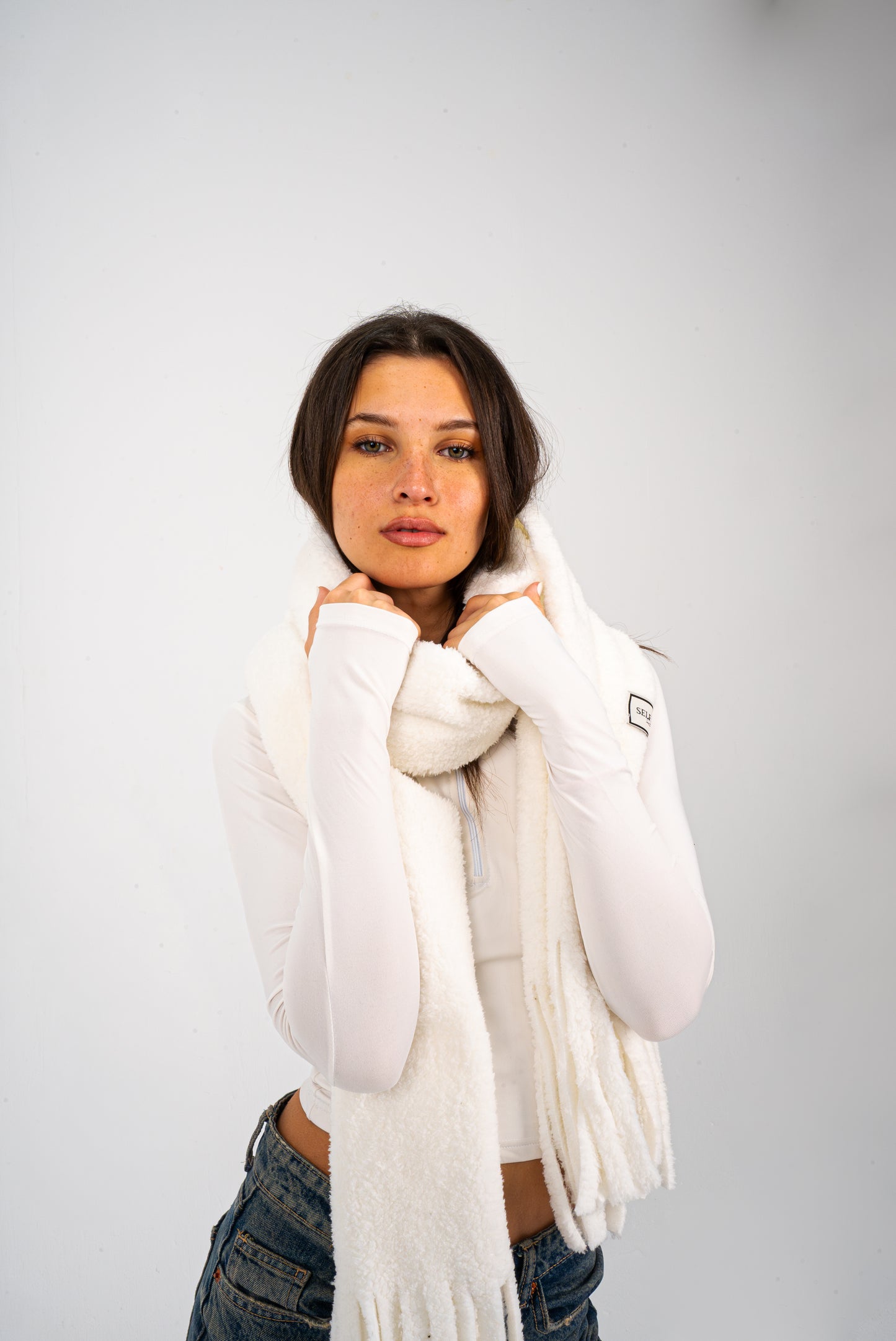 Chucky chunk scarf - White