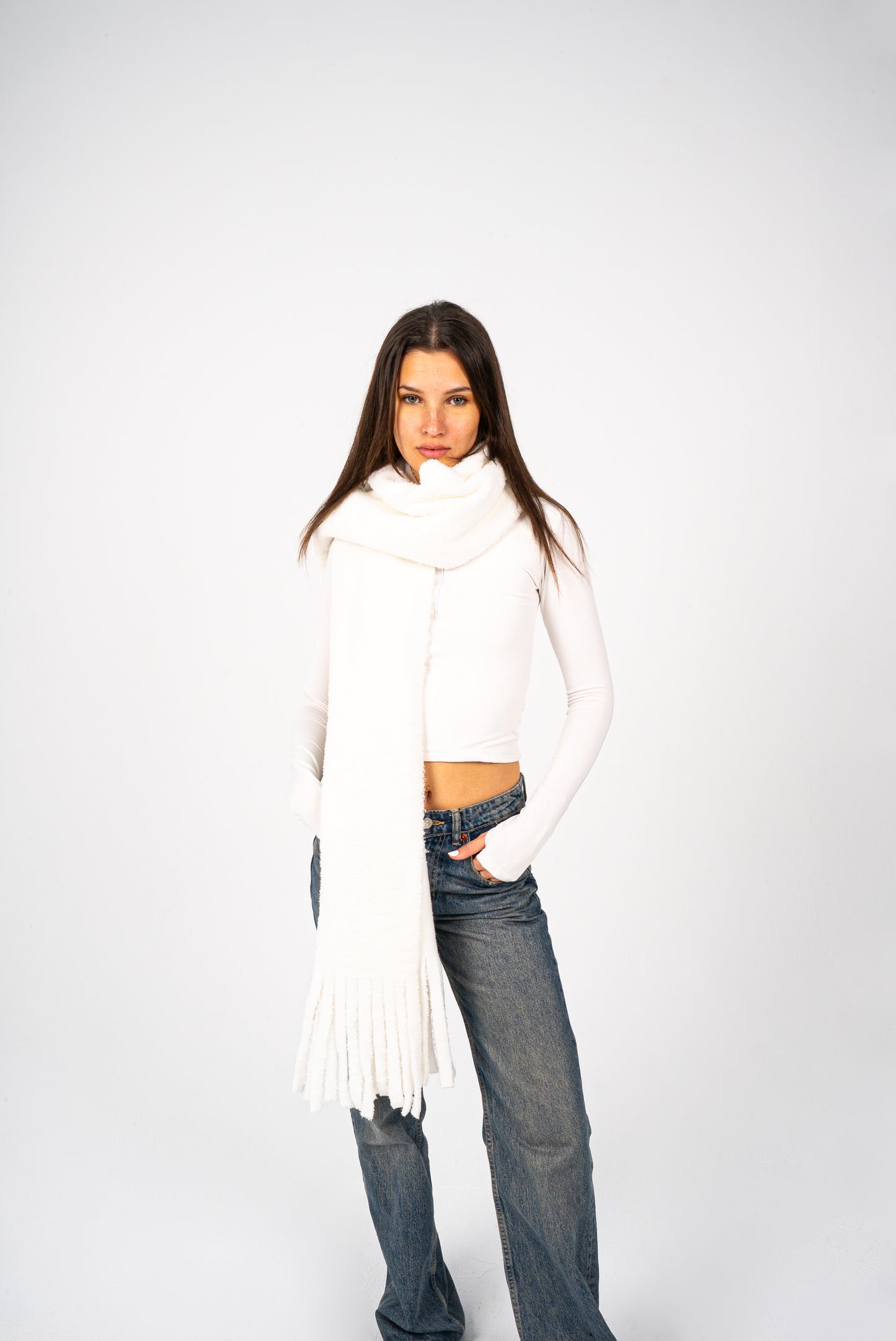 Chucky chunk scarf - White