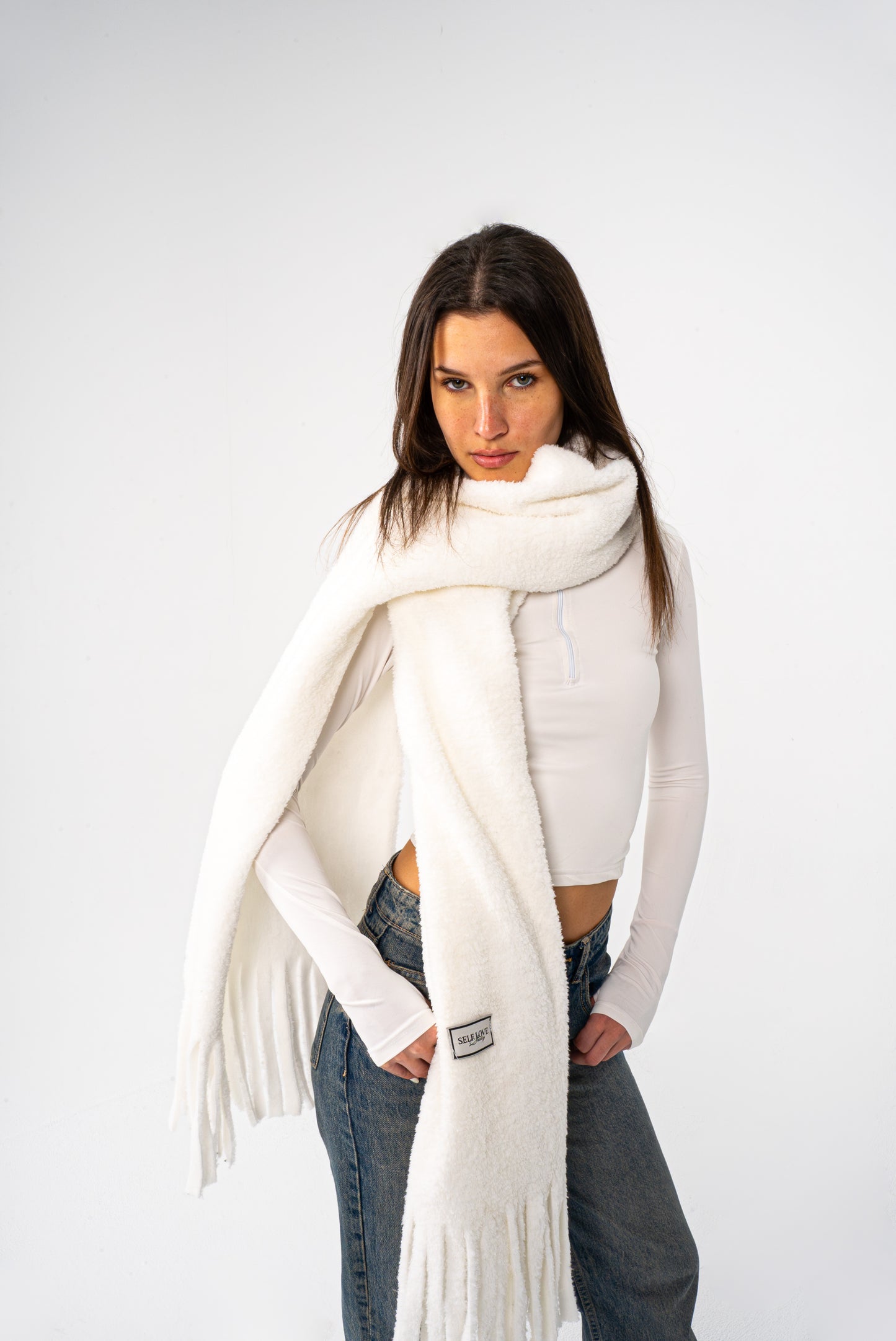 Chucky chunk scarf - White
